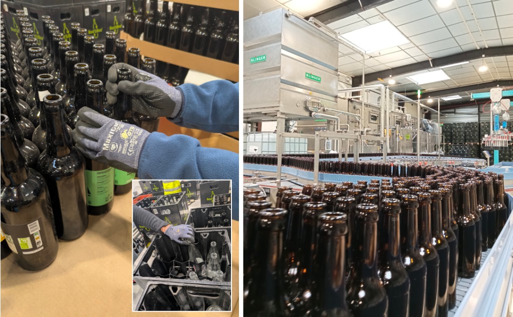 Chaîne industrielle de tri et lavage des bouteilles